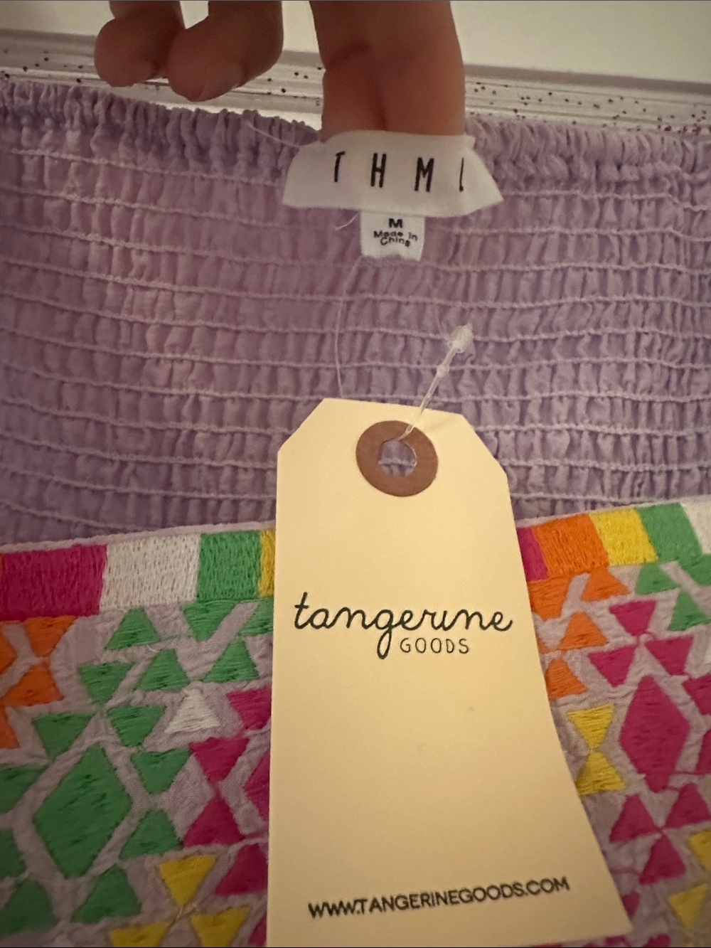 THML embroidered smock-back blouse with flutter sleeves - Picture 4 of 4